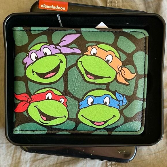 NEW Nickelodeon TMNT Wallet OS Teenage Mutant Ninja Turtles With Tin Case - Picture 3 of 6